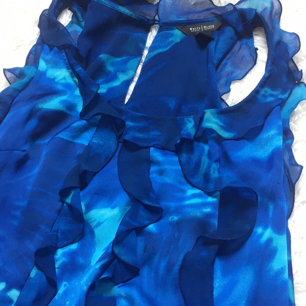 White House black market blue blouse - Picture 7 of 7